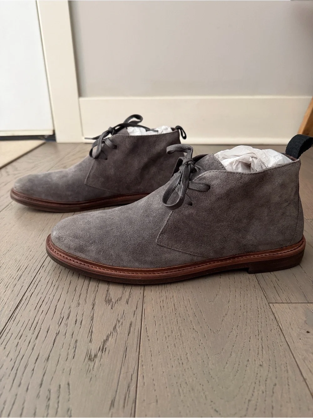 John Varvatos Gray Suede Chukka Boots